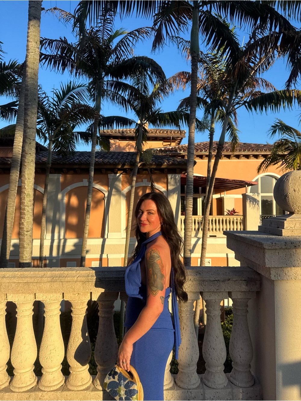 Meshki Electric Blue Halter Ruffle Maxi Dress - Picture 9 of 10